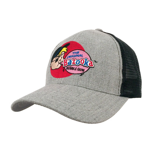 Bazooka Bubble Gum Bazooka Joe Adjustable Baseball Cap Gray and Black