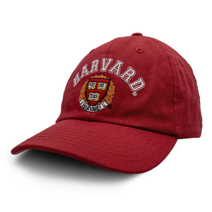 Harvard University Veritas Adjustable Baseball Hat Red