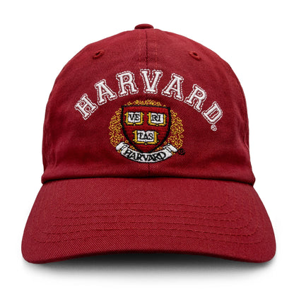 Harvard University Veritas Adjustable Baseball Hat Red