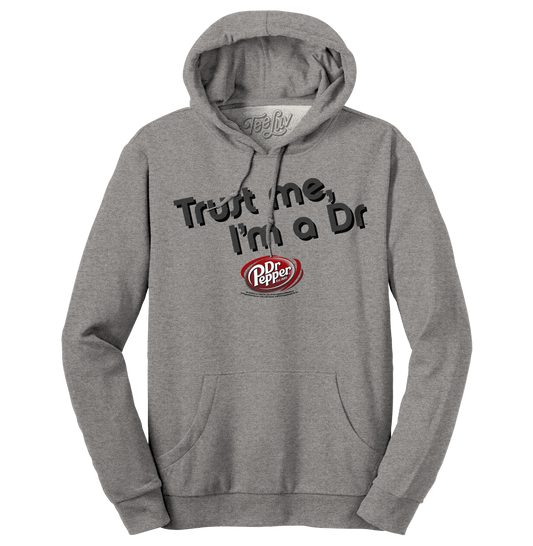 Dr Pepper Trust Me I'm a Dr Hooded Sweatshirt Hoodie Oxford Gray