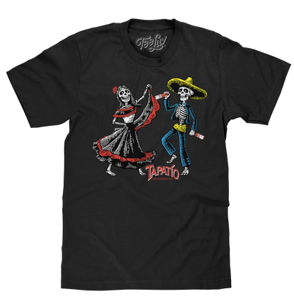 Tapatio Hot Sauce Day Of The Dead Mens T Shirt Black