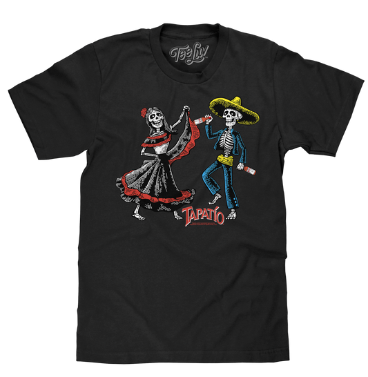 Tapatio Hot Sauce Day Of The Dead Mens T Shirt Black