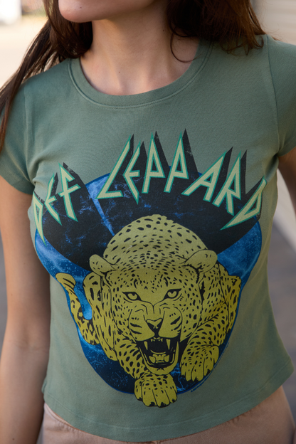 Def Leppard Love Bites Baby Tee Womens T Shirt Green