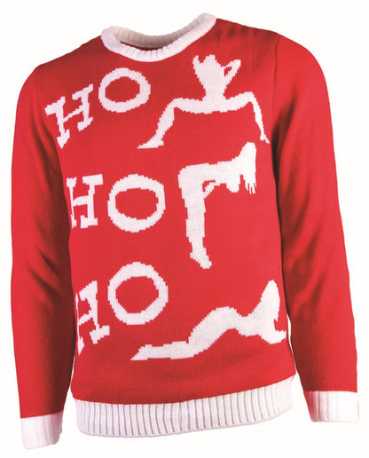 Ho, Ho, Ho Ugly Christmas Sweater Holiday Festive LG