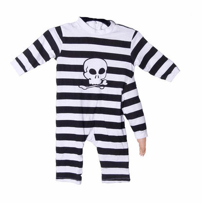Three Arm Baby Costume Black and White Striped Jumpsuit 12 Months
