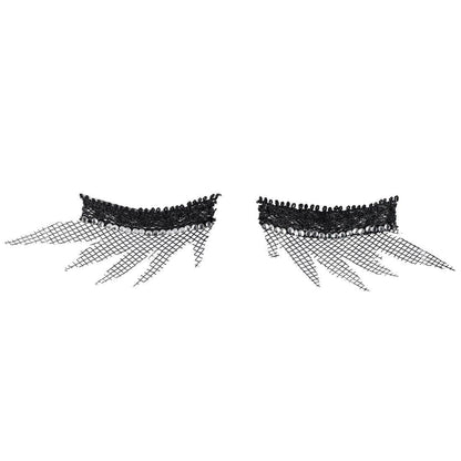 Fishnet and Rhinestone Mesh Glitter Sparkle Fake False Eyelashes