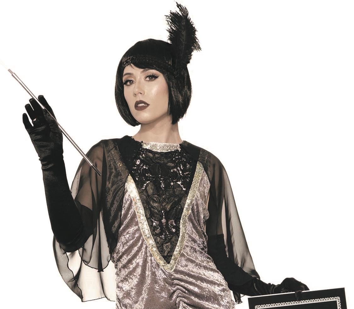 Silver Silent Movie Gray 1920's Flapper Adult Standard Size Costume