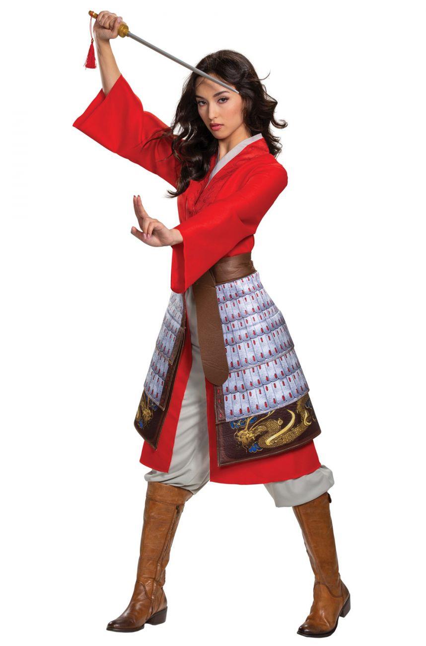 Mulan Hero Red Dress Deluxe Costume Adult X-Large 18-20