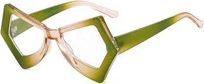 Vintage Polygon Irregular Cat Eye Adult Clear Blue Light Blocking Glasses