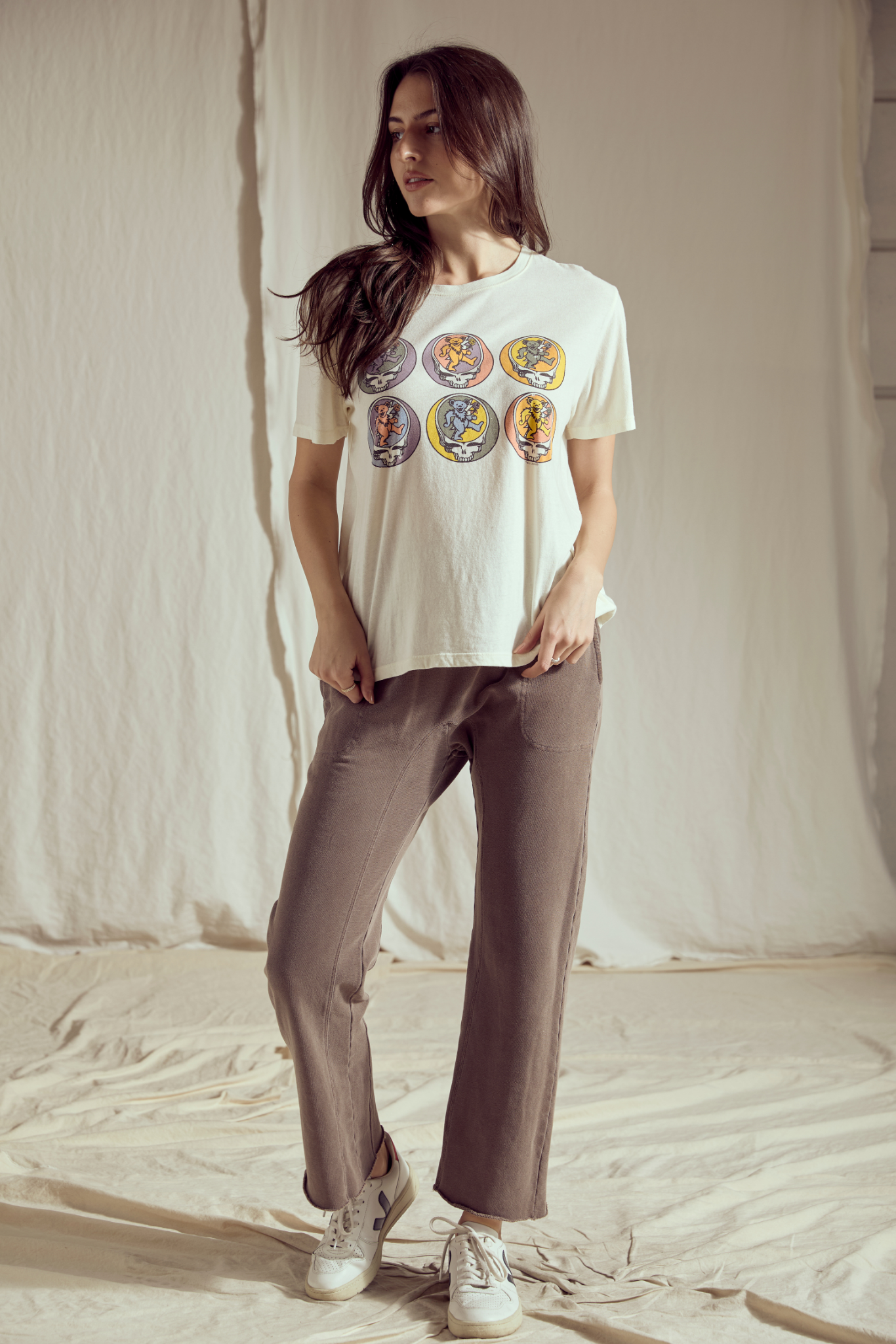 Grateful Dead Six Bears Tee Womens T Shirt Vintage White