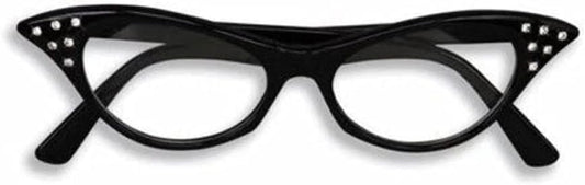 1950's Cat Eye Rhinestone Glasses Clear Lenses