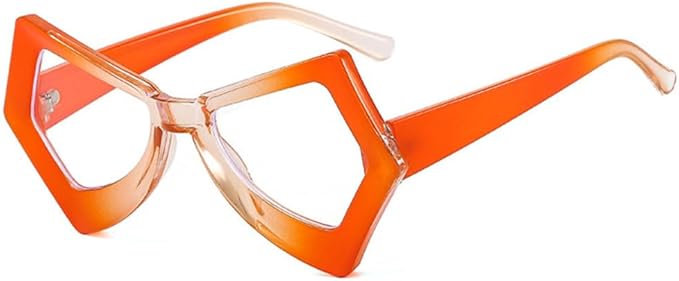 Vintage Polygon Irregular Cat Eye Adult Clear Blue Light Blocking Glasses