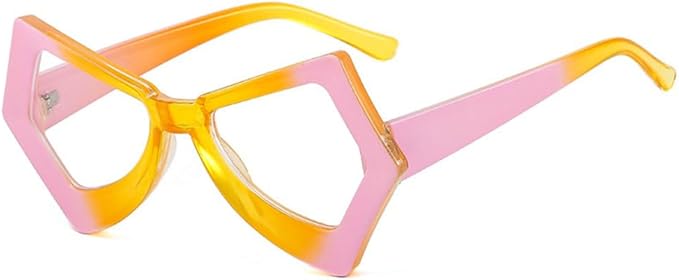 Vintage Polygon Irregular Cat Eye Adult Clear Blue Light Blocking Glasses
