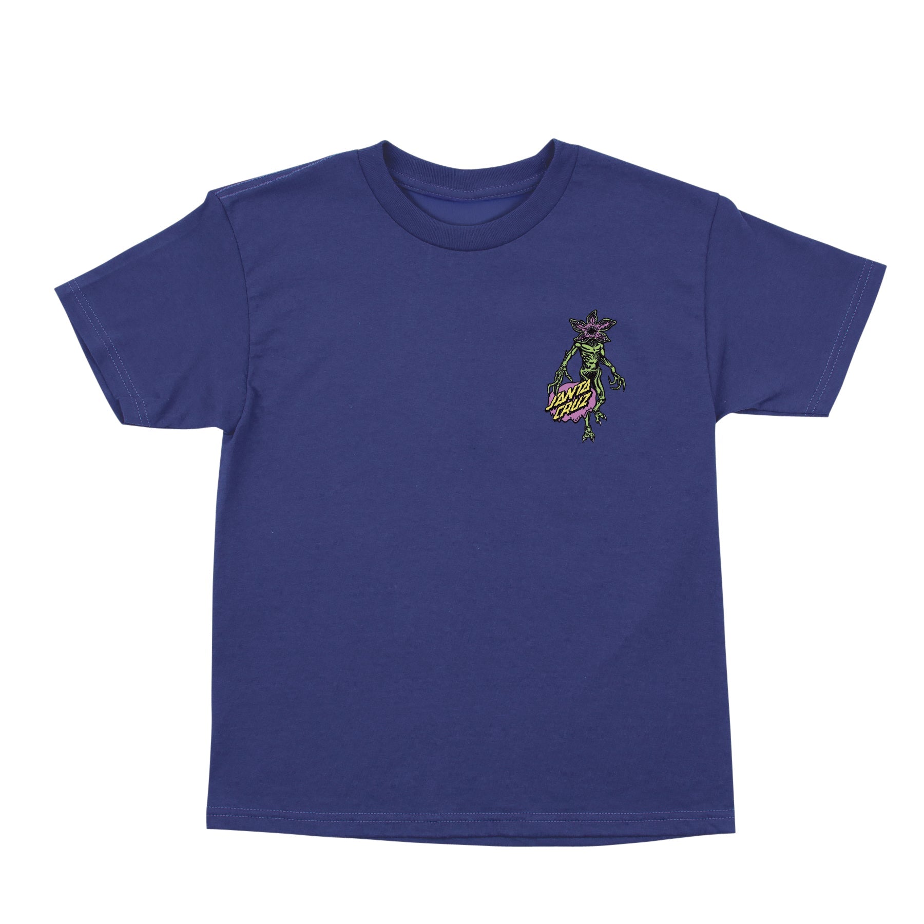Santa Cruz X Stranger Things Demogorgon Dot Youth Kids T Shirt Cobalt Blue