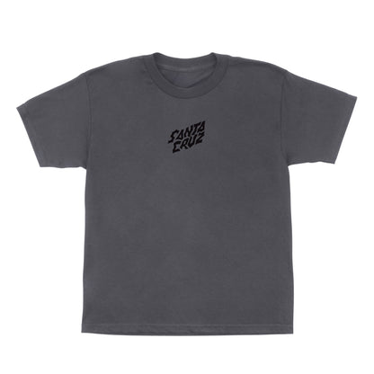 Santa Cruz X Stranger Things Screaming Lights Youth Kids T Shirt Charcoal