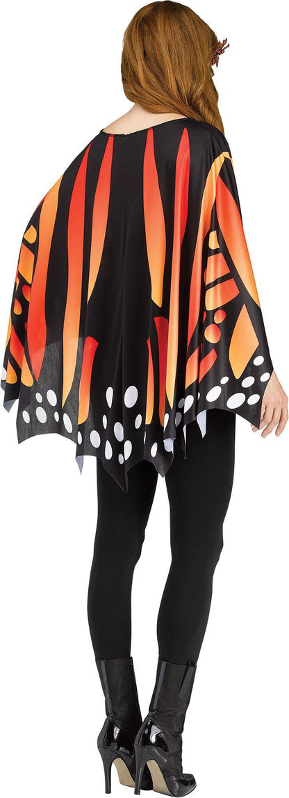 Monarch Butterfly Orange Poncho Women's Costume Accessory
