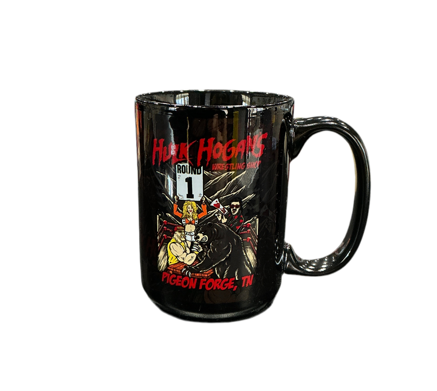 Hulk Hogan Bear Arm Wrestling Shop Coffee Mug Black