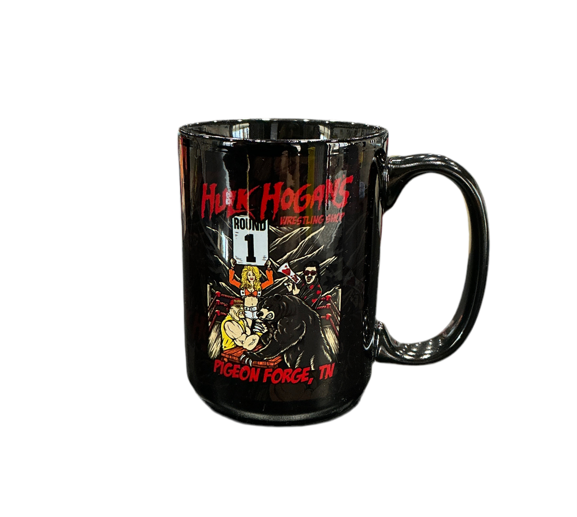 Hulk Hogan Bear Arm Wrestling Shop Coffee Mug Black