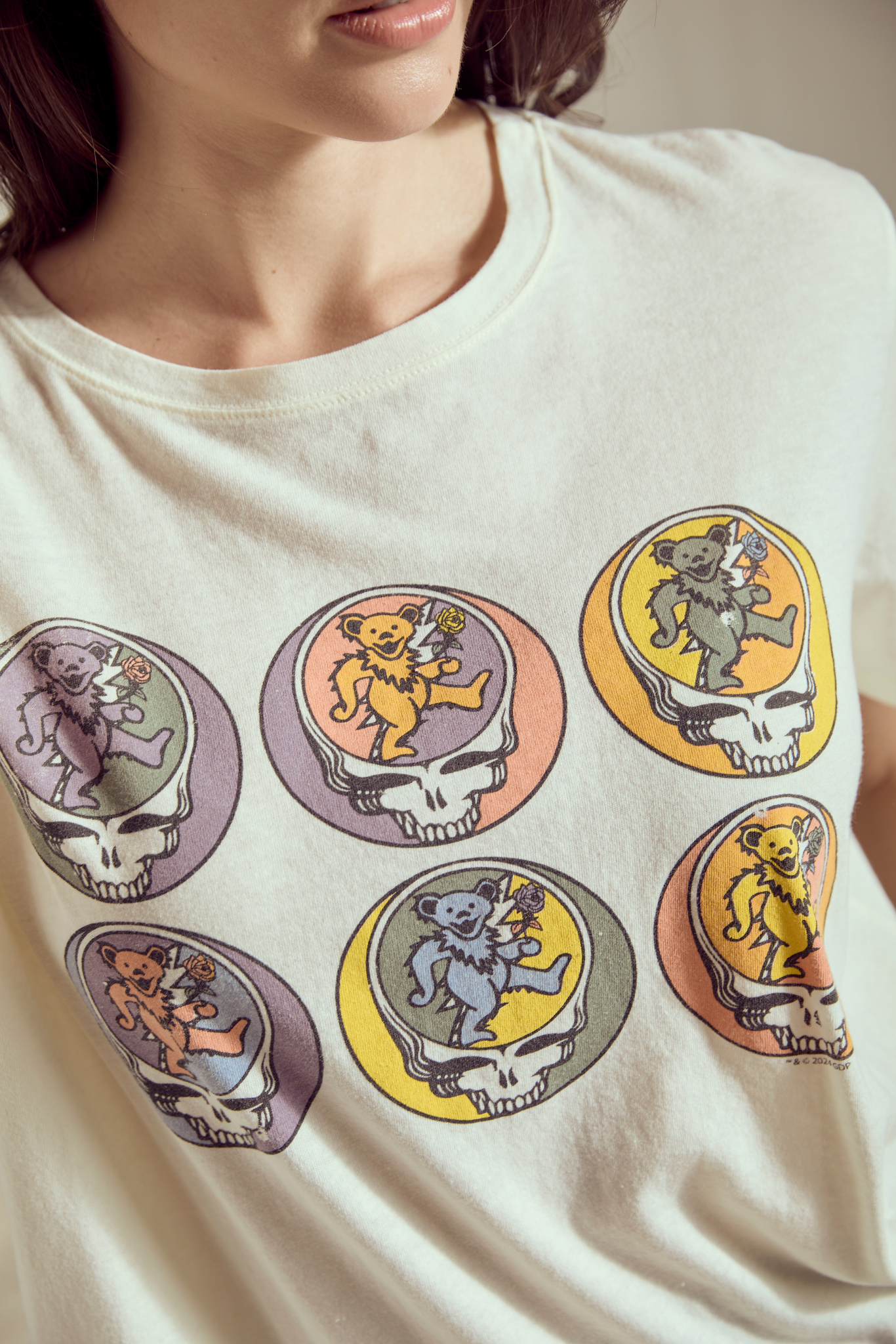 Grateful Dead Six Bears Tee Womens T Shirt Vintage White
