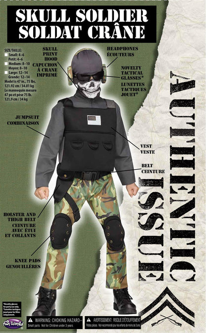 Skull Soldier Soldier Crane Military Child Costume