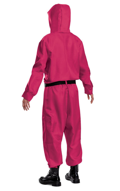 Squid Games Triangle Guard Jumpsuit and Mask Costume Adult Large/X-Large