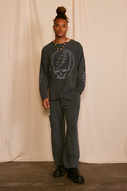 Grateful Dead Outliner Mens Long Sleeve Shirt Black