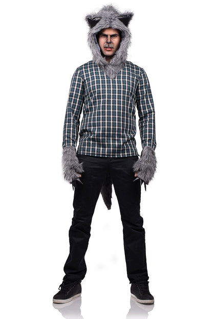 Werewolf Accessory Adult Hood, Gloves and Tail Kit Adult