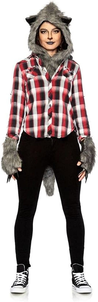 Werewolf Accessory Adult Hood, Gloves and Tail Kit Adult