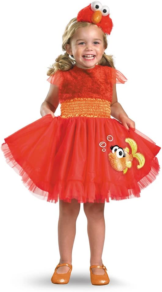 Frilly Elmo Sesame Street Dress Red Girls Deluxe Toddler Costume 12-18 Months