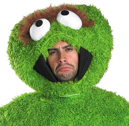 Oscar The Grouch Trash Can Sesame Street Deluxe Adult Costume X-Large 42-46