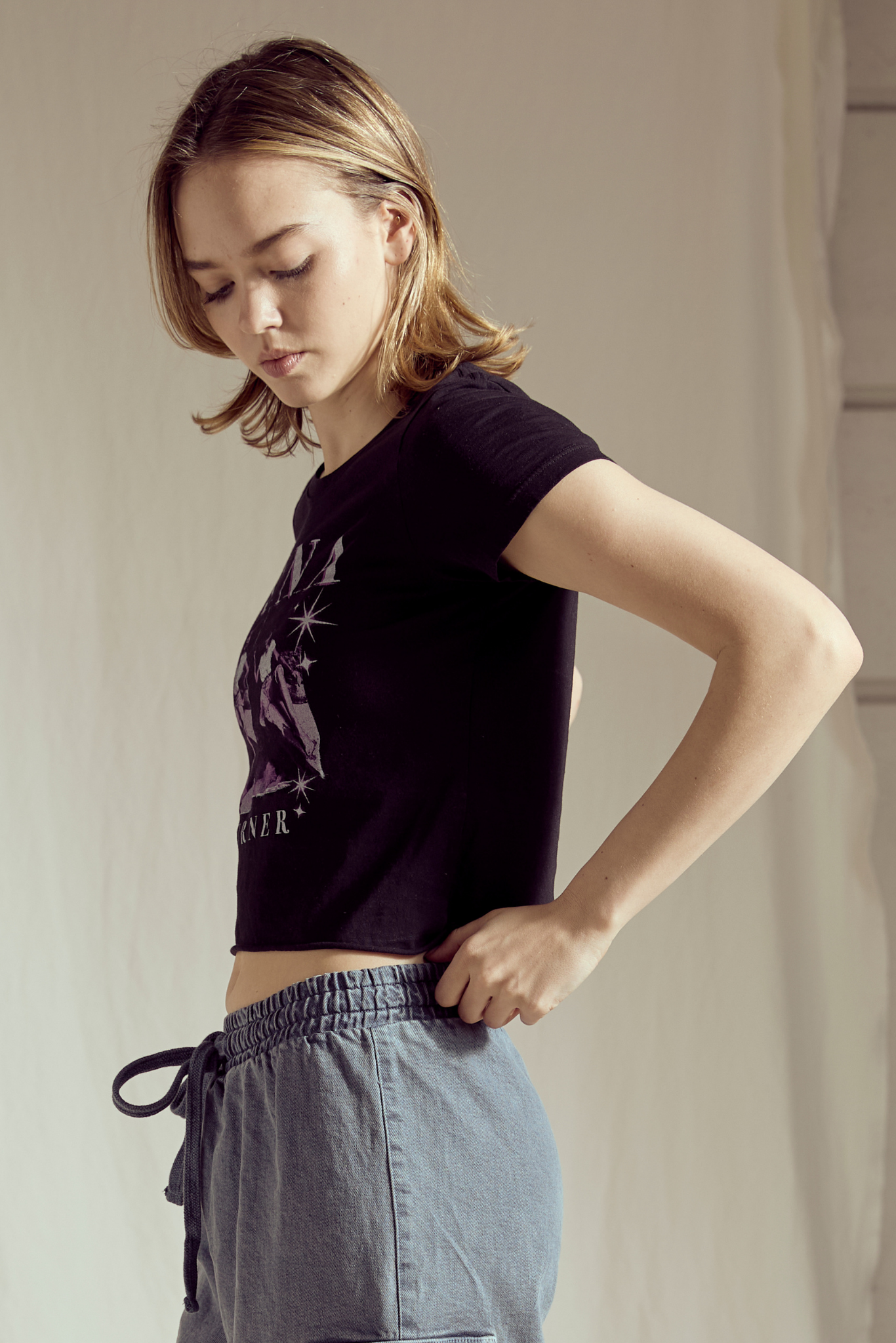 Tina Turner Crop Tee Womens T Shirt Black