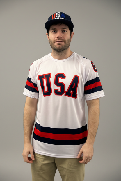 USA Hockey Adult Miracle on Ice 1980 Team Jersey Authentic White T-Shirt