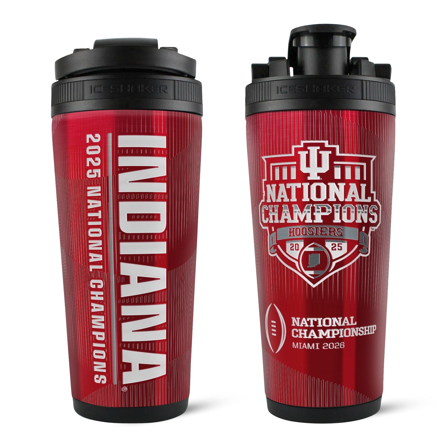 Official NCAA 2025 Indiana Hoosiers National Football Champions 4D 26oz Ice Shaker Cup Officially Licensed