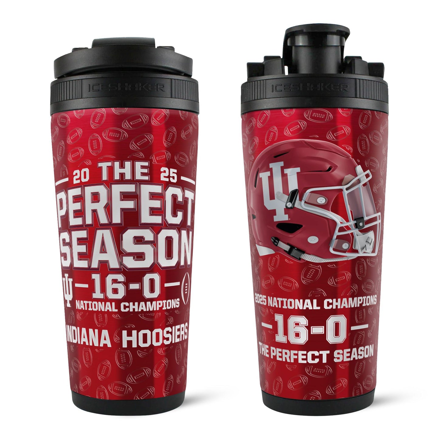 NCAA Indiana Hoosiers 2025 The Perfect Season 16-0 4D 26oz Ice Shaker Cup Officially Licensed