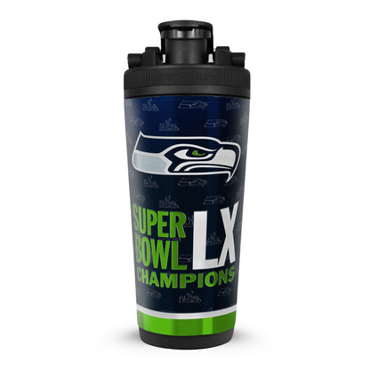 Seattle Seahawks Superbowl LX Champions 26oz Ice Shaker Cup Officially Licensed