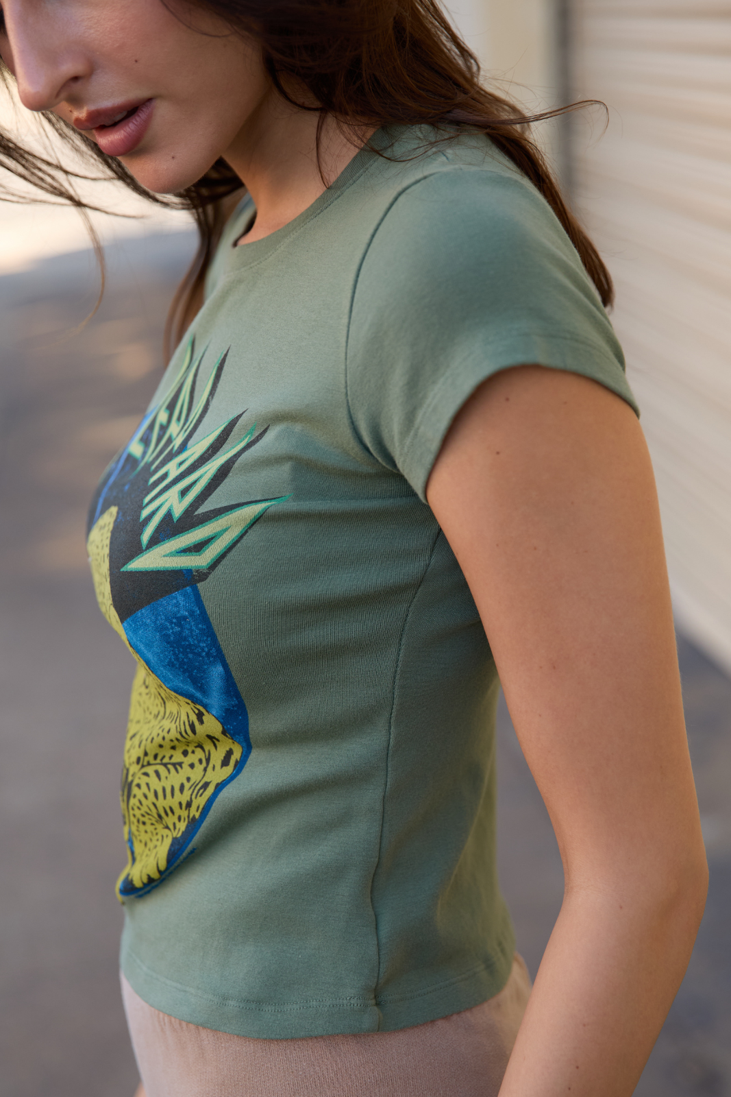Def Leppard Love Bites Baby Tee Womens T Shirt Green