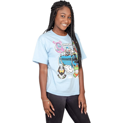 Fortnite Bus Crew Light Blue Youth T Shirt