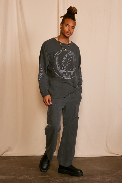 Grateful Dead Outliner Mens Long Sleeve Shirt Black