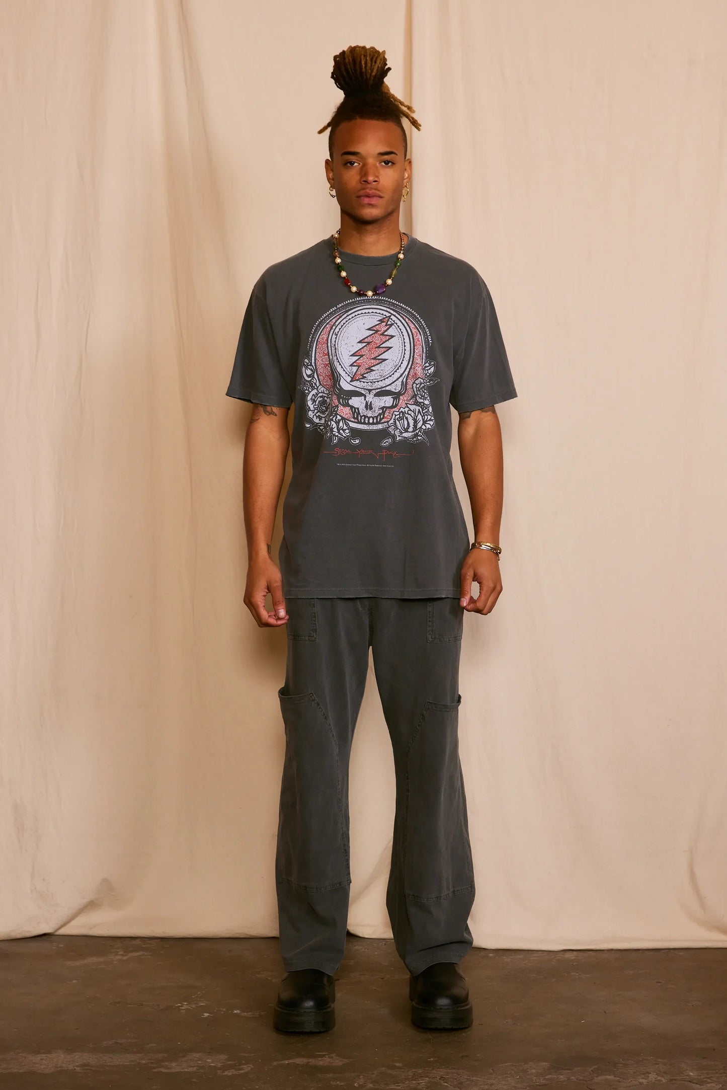 Grateful Dead Steal Your Face Mens Tee T Shirt Vintage Black