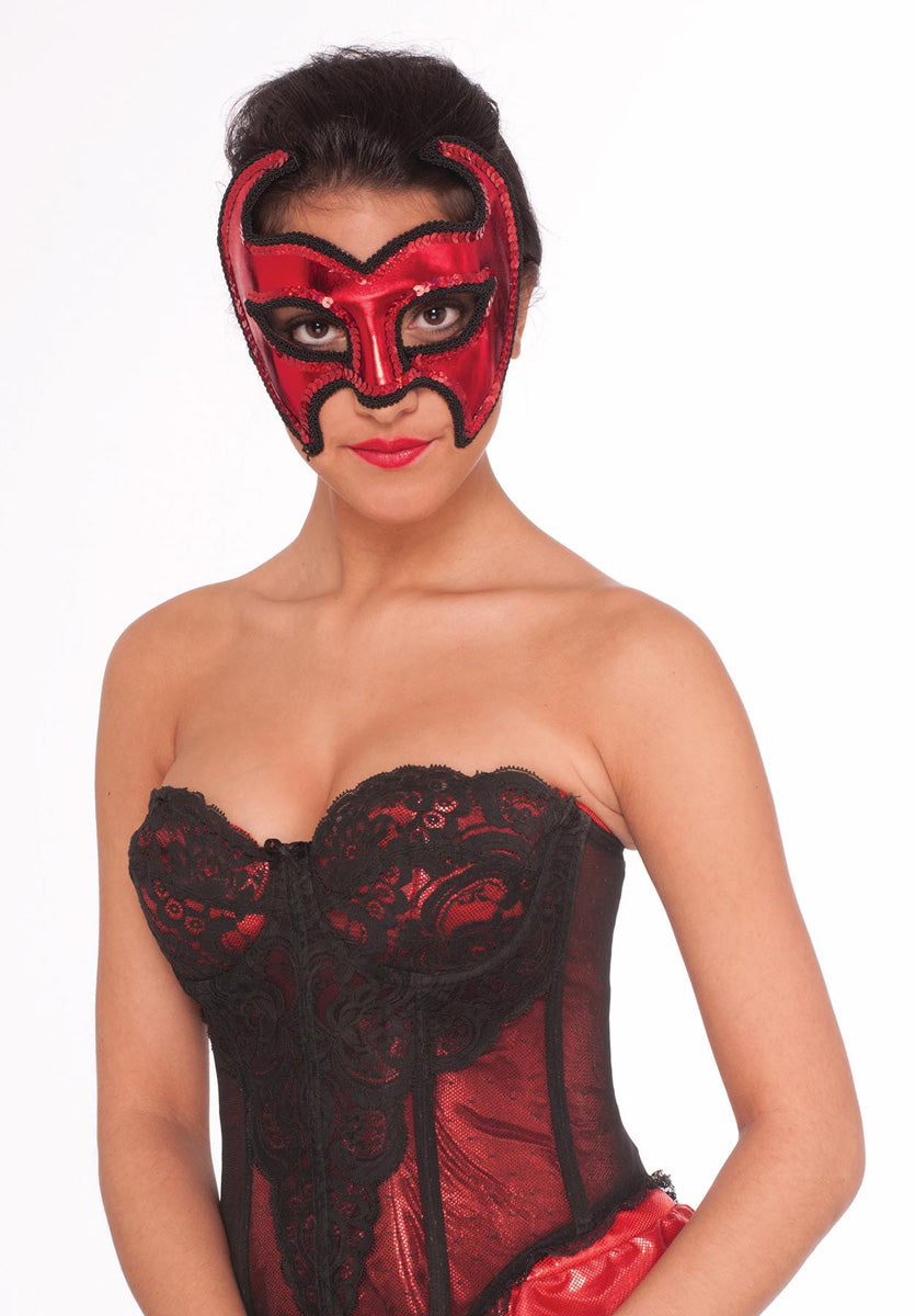 Red Devil Masquerade Venetian Mask