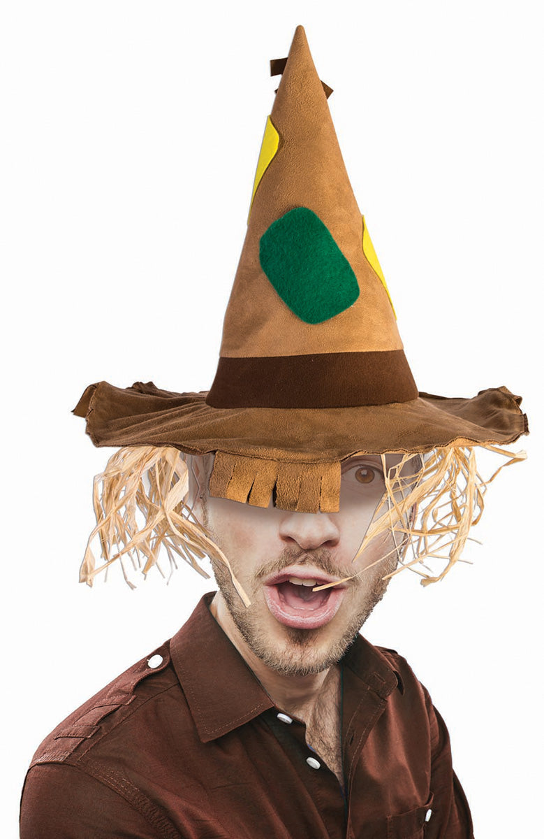 Patchwork Scarecrow Costume Brown Hat