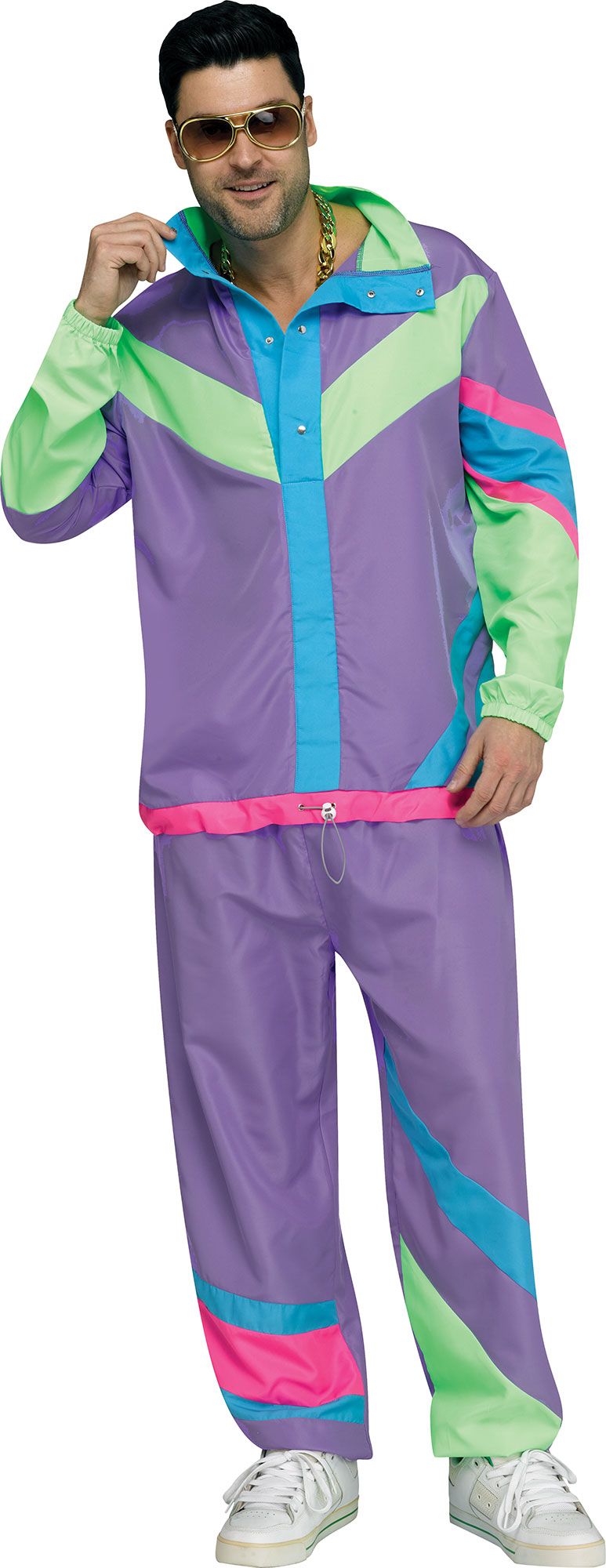 Hip 80's Retro Sweat Track Suit Adult Mens Costume Standard Size