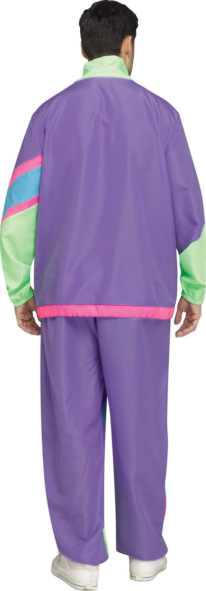 Hip 80's Retro Sweat Track Suit Adult Mens Costume Plus Size