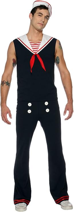 Retro Sailor White Seaman Adult Navy Military Costume Small