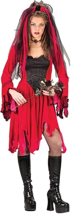 Velvety Devil Bride Women's Costume Dress