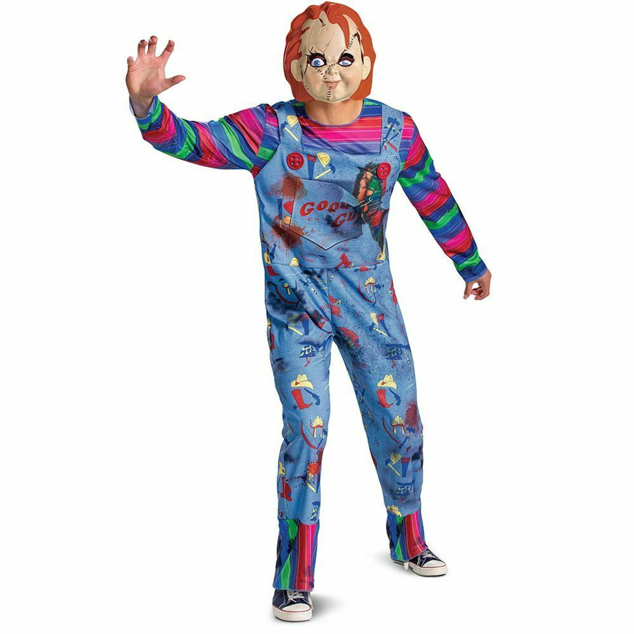 Childs Play Chucky Doll Overalls Deluxe Adult Costume XL 42-46