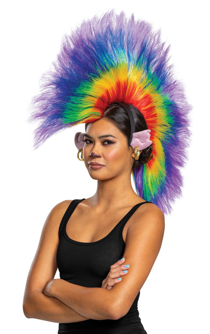 Trolls Barb Mohawk Rainbow Deluxe Wig Halloween Costume Accessory
