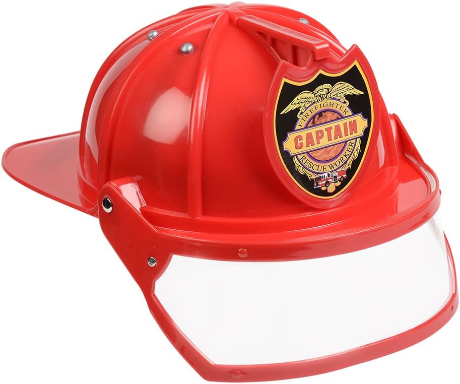 Firefighter Helmet with Movable Visor and Adjustable Headband Adult and Child