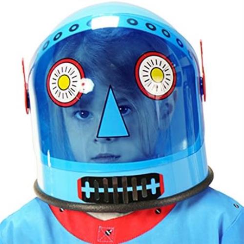 Space Robot Blue Alien Helmet Child Hat
