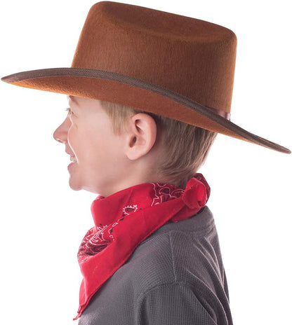 Jr Brown Cowboy Hat with Red Bandana Kids Child Hat